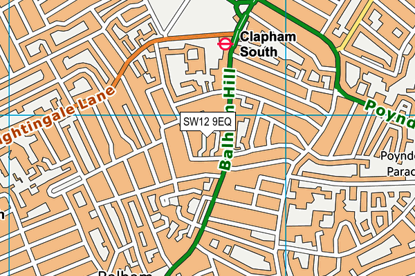 SW12 9EQ map - OS VectorMap District (Ordnance Survey)