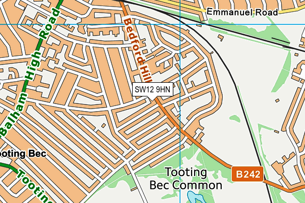 SW12 9HN map - OS VectorMap District (Ordnance Survey)