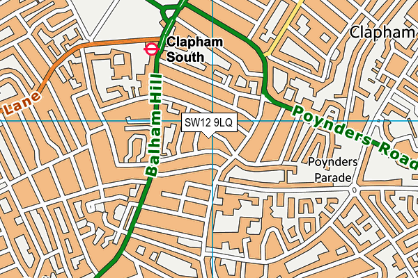 SW12 9LQ map - OS VectorMap District (Ordnance Survey)