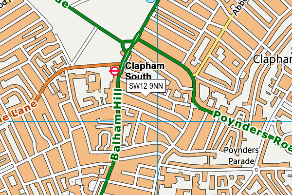 SW12 9NN map - OS VectorMap District (Ordnance Survey)