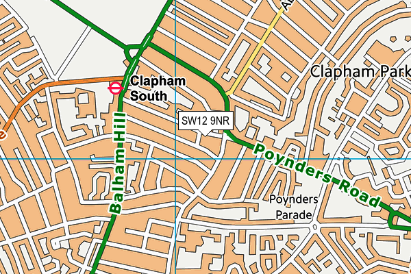 SW12 9NR map - OS VectorMap District (Ordnance Survey)