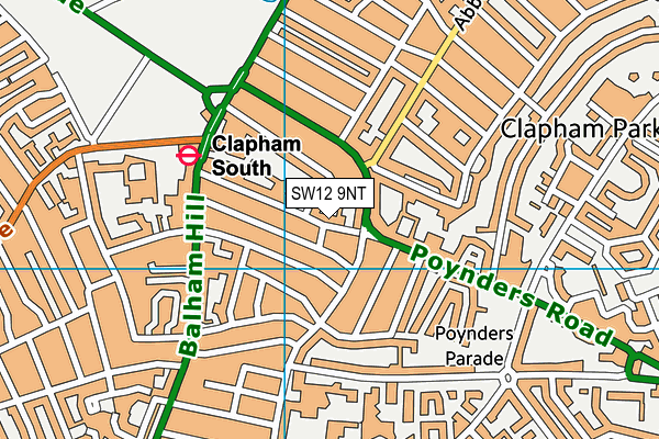 SW12 9NT map - OS VectorMap District (Ordnance Survey)