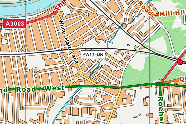 SW13 0JR map - OS VectorMap District (Ordnance Survey)