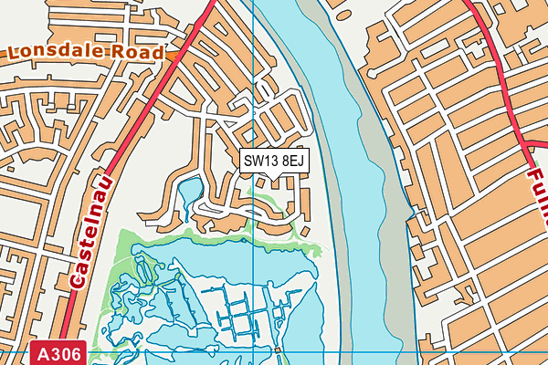 SW13 8EJ map - OS VectorMap District (Ordnance Survey)