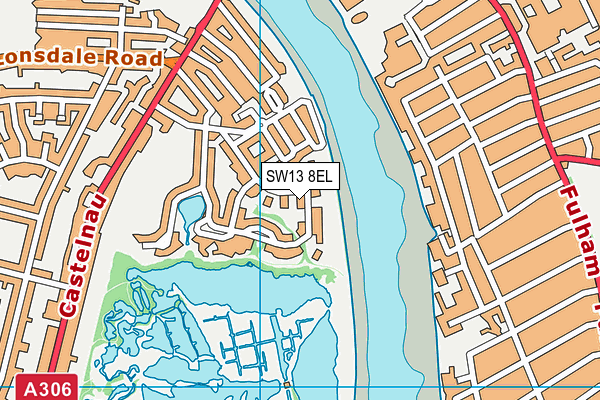 SW13 8EL map - OS VectorMap District (Ordnance Survey)
