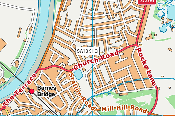St Osmund's Catholic Primary School map (SW13 9HQ) - OS VectorMap District (Ordnance Survey)