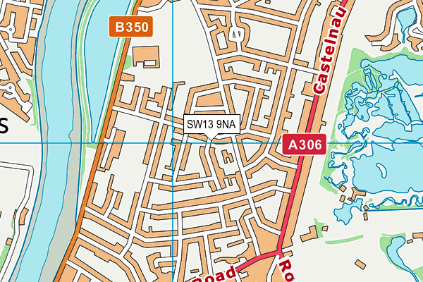 SW13 9NA map - OS VectorMap District (Ordnance Survey)