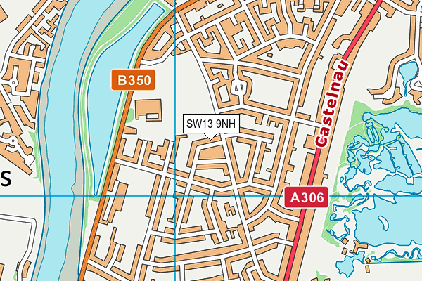 SW13 9NH map - OS VectorMap District (Ordnance Survey)