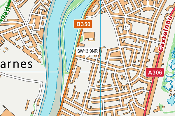 SW13 9NR map - OS VectorMap District (Ordnance Survey)