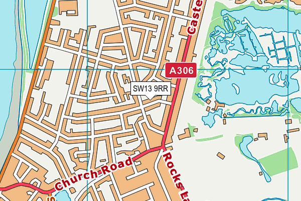 SW13 9RR map - OS VectorMap District (Ordnance Survey)