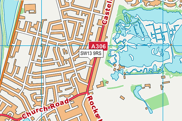 SW13 9RS map - OS VectorMap District (Ordnance Survey)