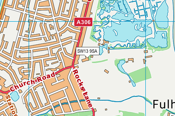 SW13 9SA map - OS VectorMap District (Ordnance Survey)