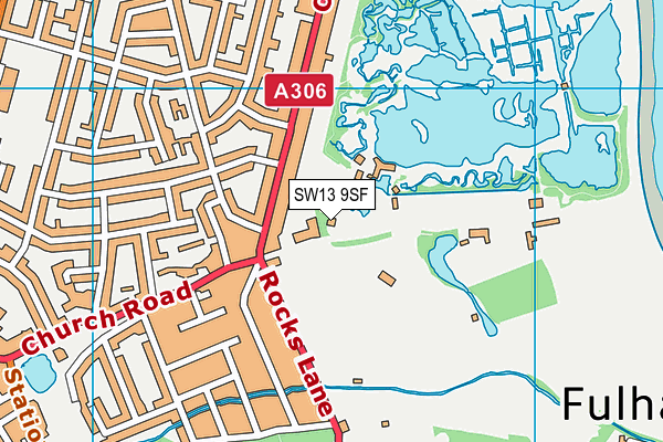 SW13 9SF map - OS VectorMap District (Ordnance Survey)