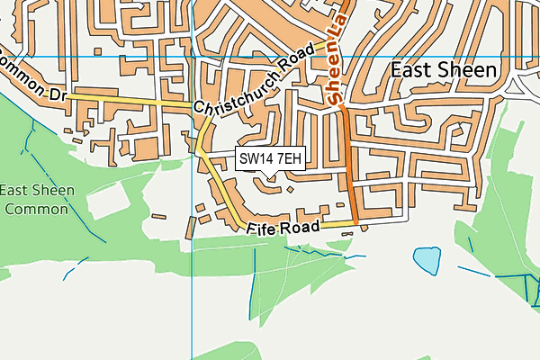 SW14 7EH map - OS VectorMap District (Ordnance Survey)