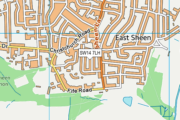 SW14 7LH map - OS VectorMap District (Ordnance Survey)