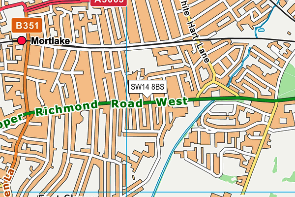 SW14 8BS map - OS VectorMap District (Ordnance Survey)