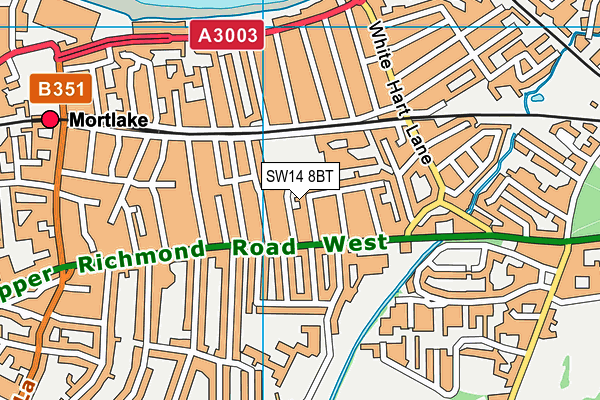 SW14 8BT map - OS VectorMap District (Ordnance Survey)