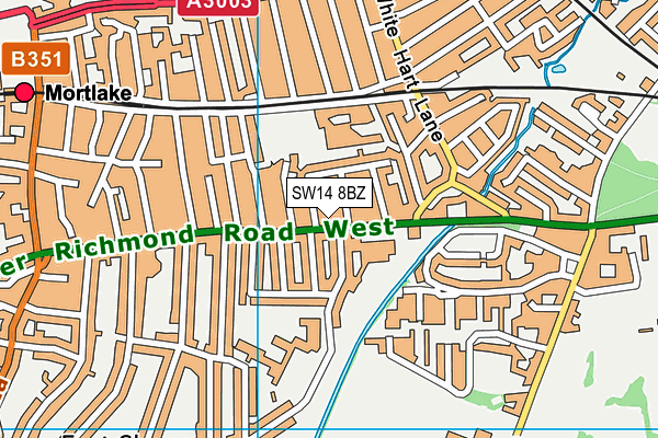 SW14 8BZ map - OS VectorMap District (Ordnance Survey)