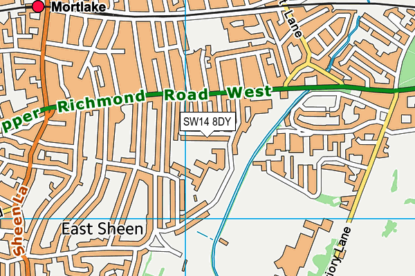 SW14 8DY map - OS VectorMap District (Ordnance Survey)