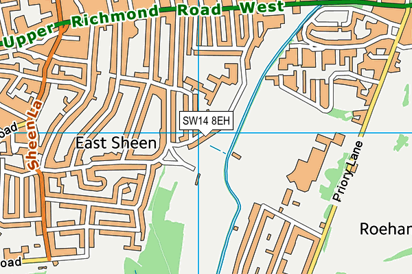 SW14 8EH map - OS VectorMap District (Ordnance Survey)