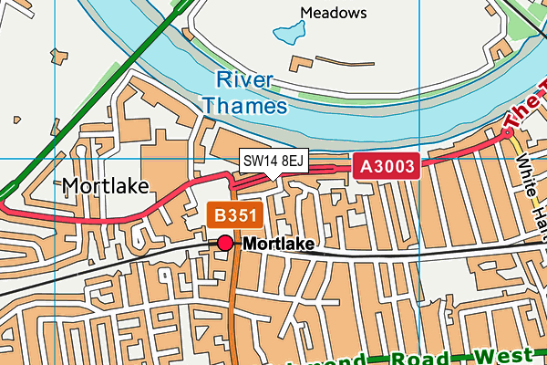 SW14 8EJ map - OS VectorMap District (Ordnance Survey)