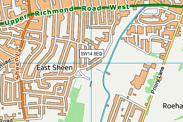 SW14 8EQ map - OS VectorMap District (Ordnance Survey)