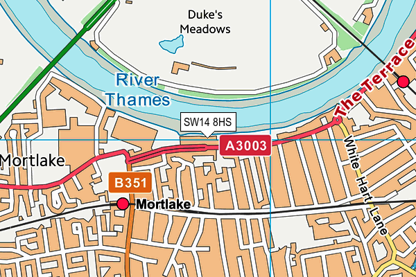 SW14 8HS map - OS VectorMap District (Ordnance Survey)