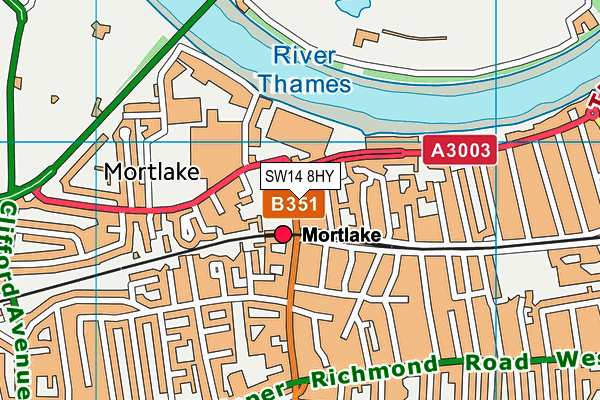 Thomson House School map (SW14 8HY) - OS VectorMap District (Ordnance Survey)