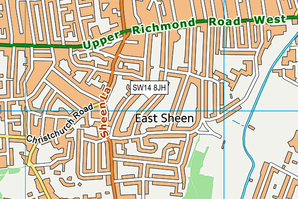SW14 8JH map - OS VectorMap District (Ordnance Survey)