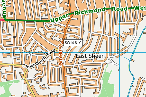 SW14 8JY map - OS VectorMap District (Ordnance Survey)
