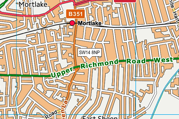 SW14 8NP map - OS VectorMap District (Ordnance Survey)