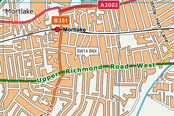 SW14 8NX map - OS VectorMap District (Ordnance Survey)