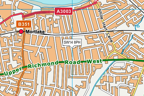 SW14 8PH map - OS VectorMap District (Ordnance Survey)