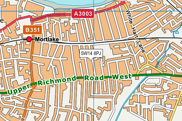 SW14 8PJ map - OS VectorMap District (Ordnance Survey)