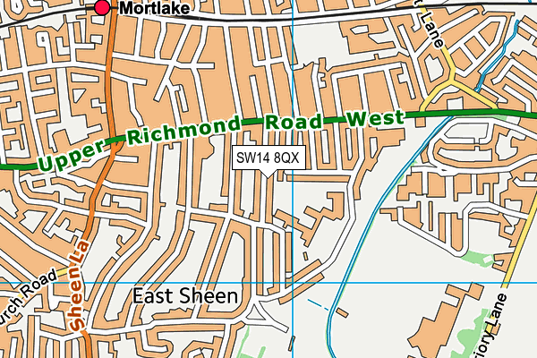 SW14 8QX map - OS VectorMap District (Ordnance Survey)