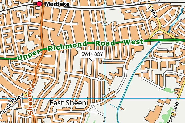 SW14 8QY map - OS VectorMap District (Ordnance Survey)