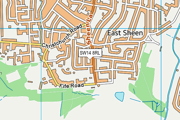 SW14 8RL map - OS VectorMap District (Ordnance Survey)
