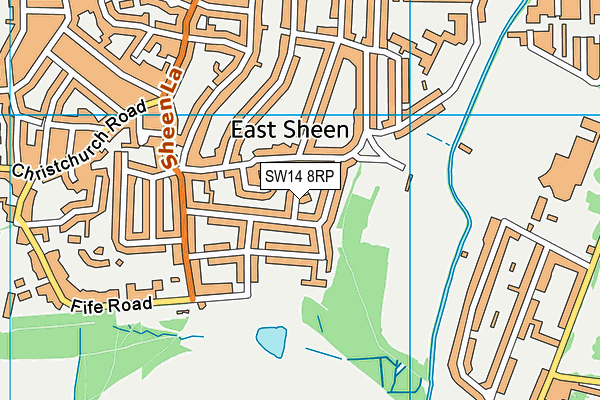 SW14 8RP map - OS VectorMap District (Ordnance Survey)