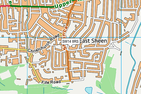 SW14 8RS map - OS VectorMap District (Ordnance Survey)