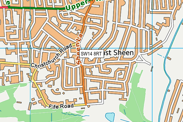SW14 8RT map - OS VectorMap District (Ordnance Survey)