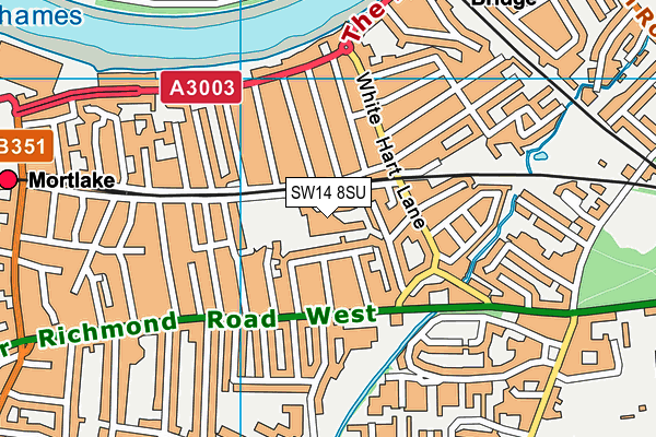 SW14 8SU map - OS VectorMap District (Ordnance Survey)