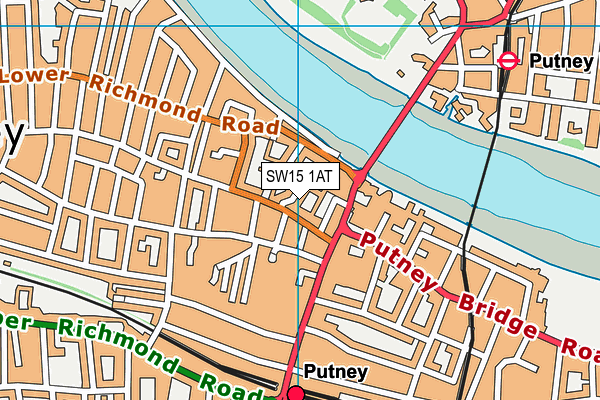 SW15 1AT map - OS VectorMap District (Ordnance Survey)