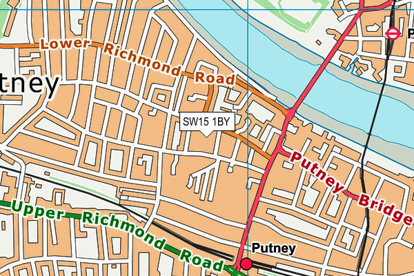 SW15 1BY map - OS VectorMap District (Ordnance Survey)