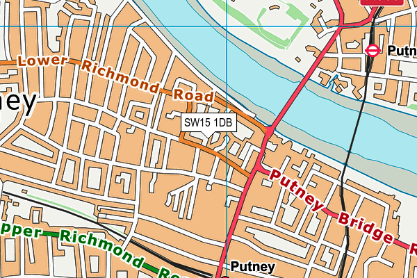 SW15 1DB map - OS VectorMap District (Ordnance Survey)