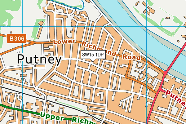 SW15 1DP map - OS VectorMap District (Ordnance Survey)