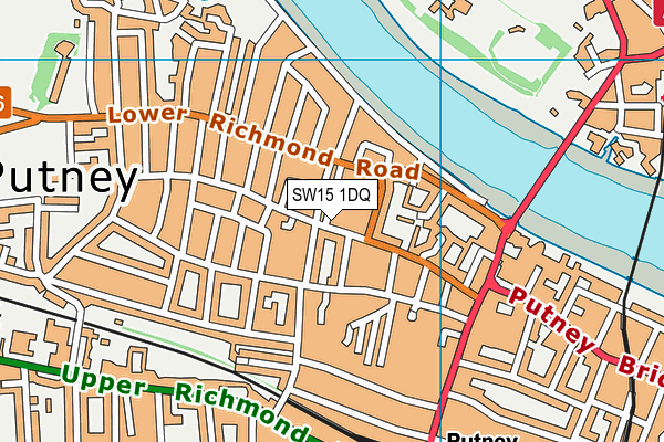 SW15 1DQ map - OS VectorMap District (Ordnance Survey)