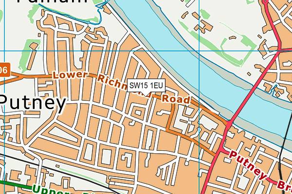 SW15 1EU map - OS VectorMap District (Ordnance Survey)