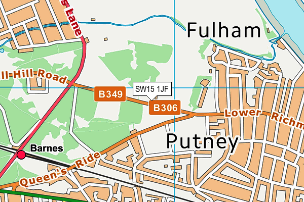 Putney Cricket Club map (SW15 1JF) - OS VectorMap District (Ordnance Survey)