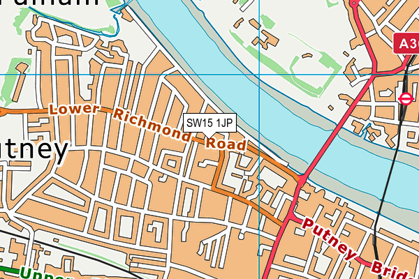 SW15 1JP map - OS VectorMap District (Ordnance Survey)