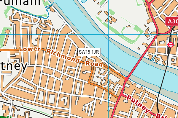 SW15 1JR map - OS VectorMap District (Ordnance Survey)